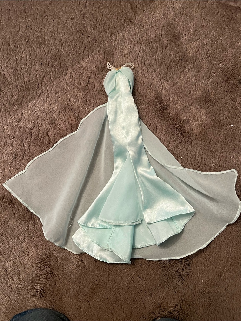 Barbie Light Blue Pearl Strap Evening Gown